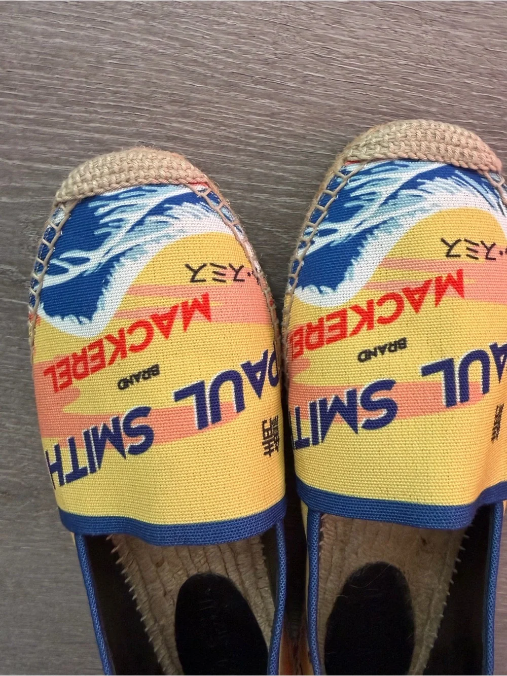 Paul Smith Yellow and Blue Graphic Espadrilles size 41 fits US10
